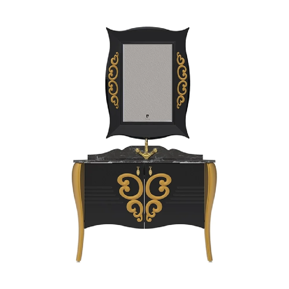 Set Mobilier Baie Pierre Cardin Hermitage 3 Piese Negru 115 cm