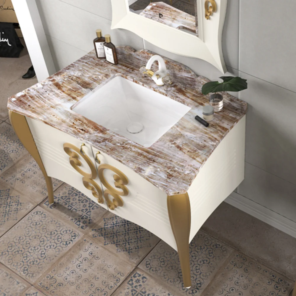 Set Mobilier Baie Pierre Cardin Hermitage 3 Piese Alb 115 Cm