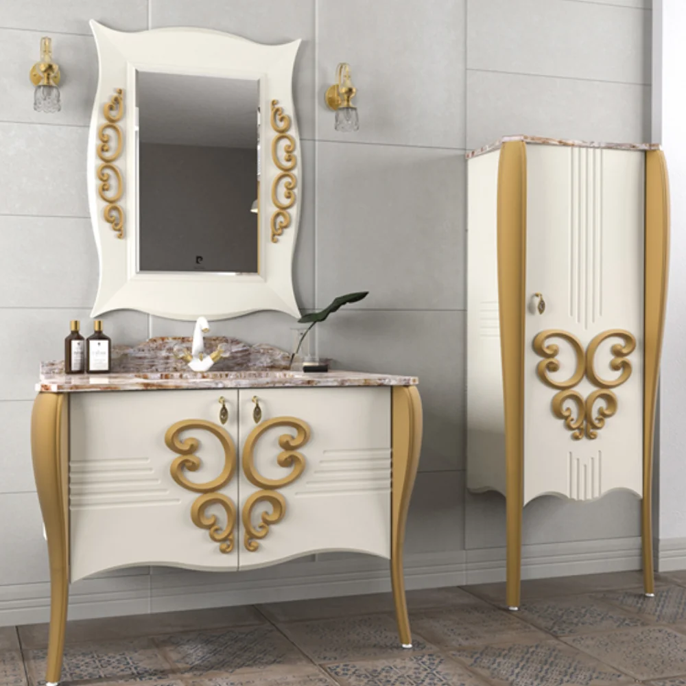 Set Mobilier Baie Pierre Cardin Hermitage 3 Piese Alb 115 Cm