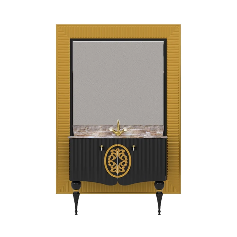 Set Mobilier Baie Pierre Cardin Louvre 3 Piese Negru 145 Cm