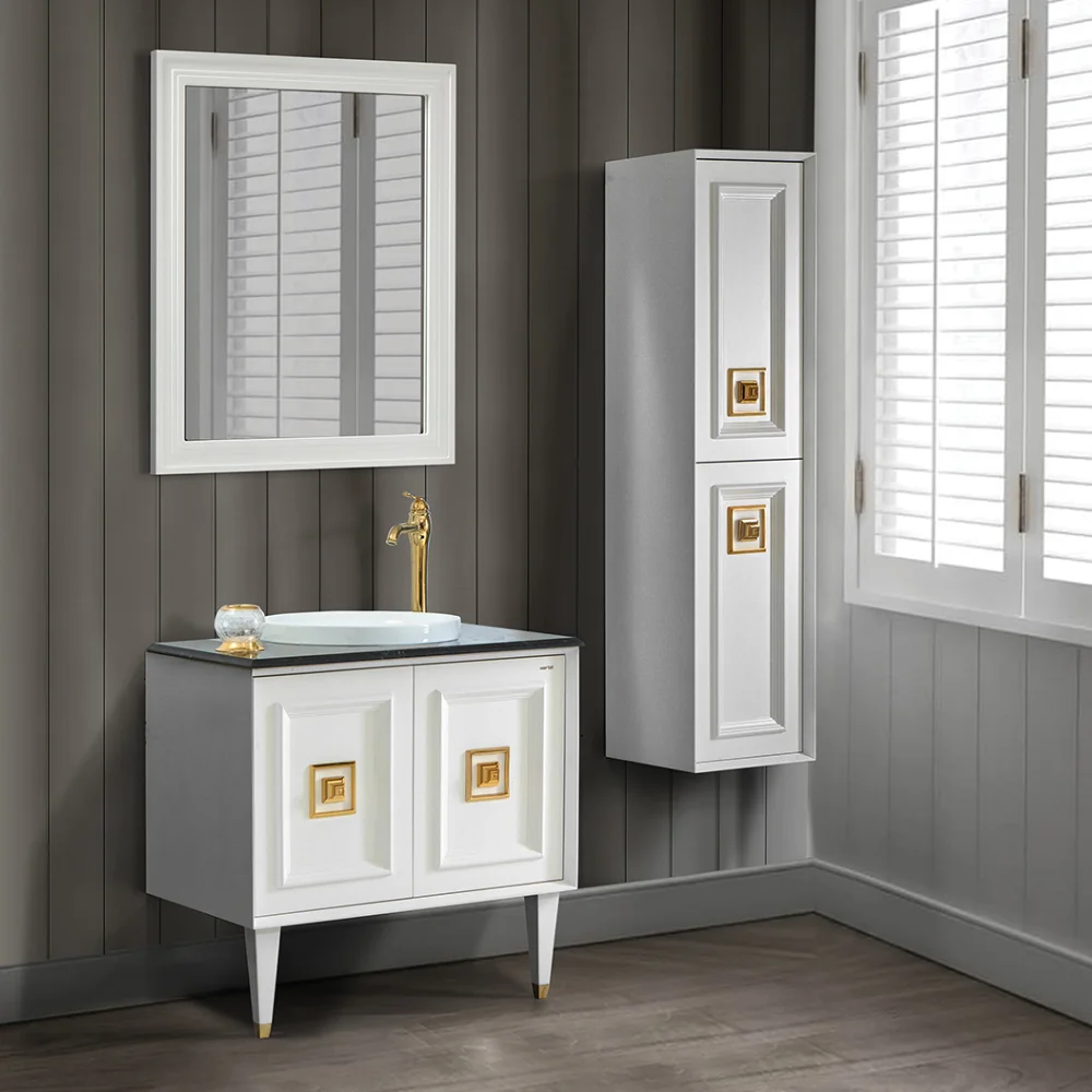 Set Mobilier Baie Arma 3 Piese Alb 80 Cm