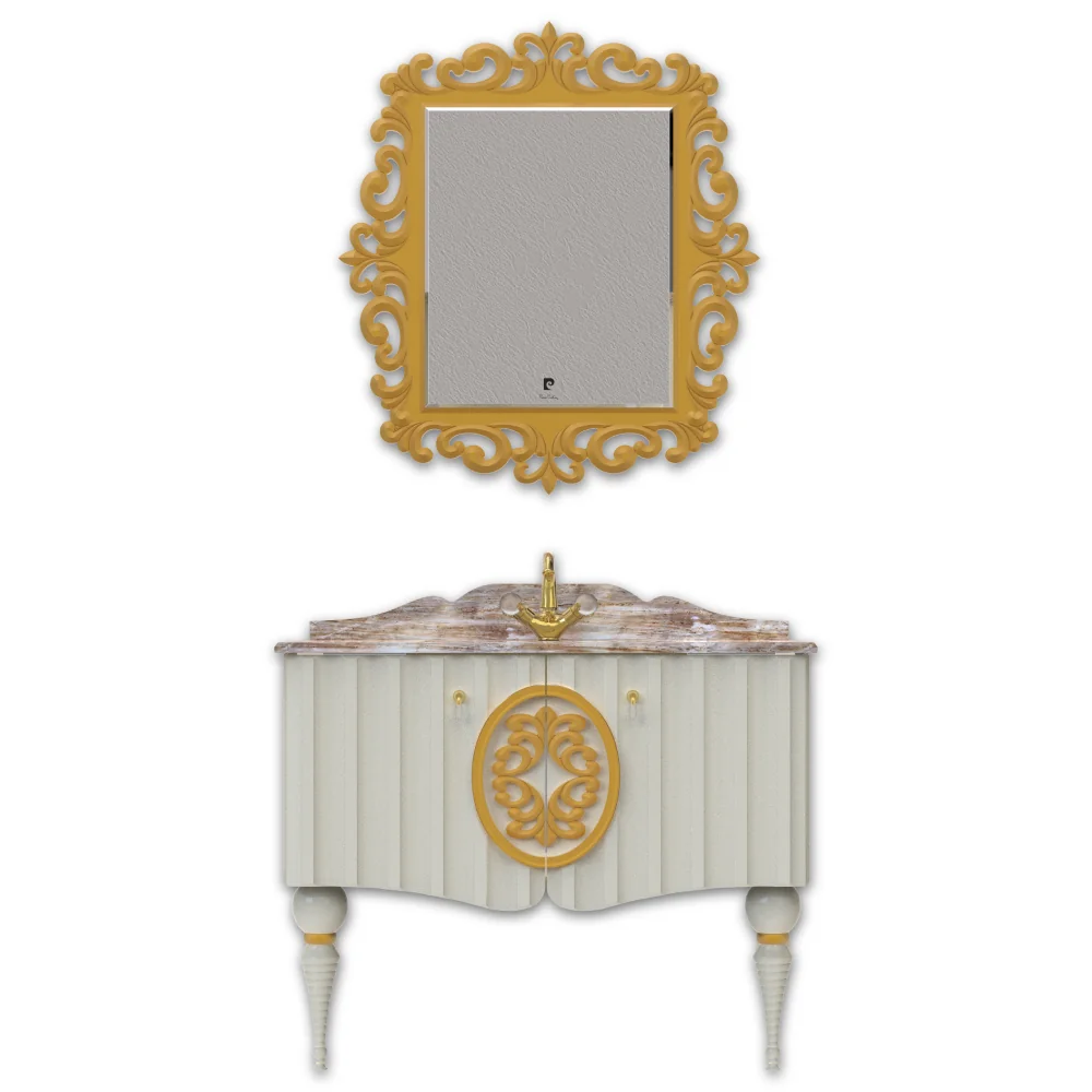 Set Mobilier Baie Pierre Cardin Moma 3 Piese Alb 106 Cm