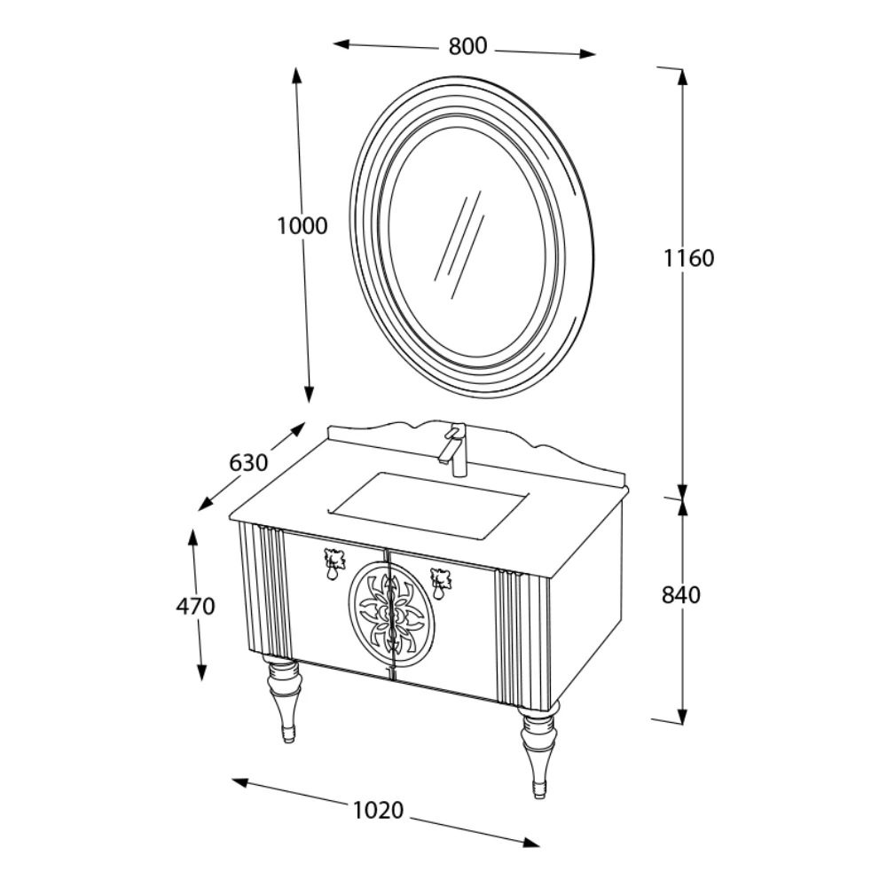 Set Mobilier Baie Pierre Cardin Tate 3 Piese Alb 102 cm