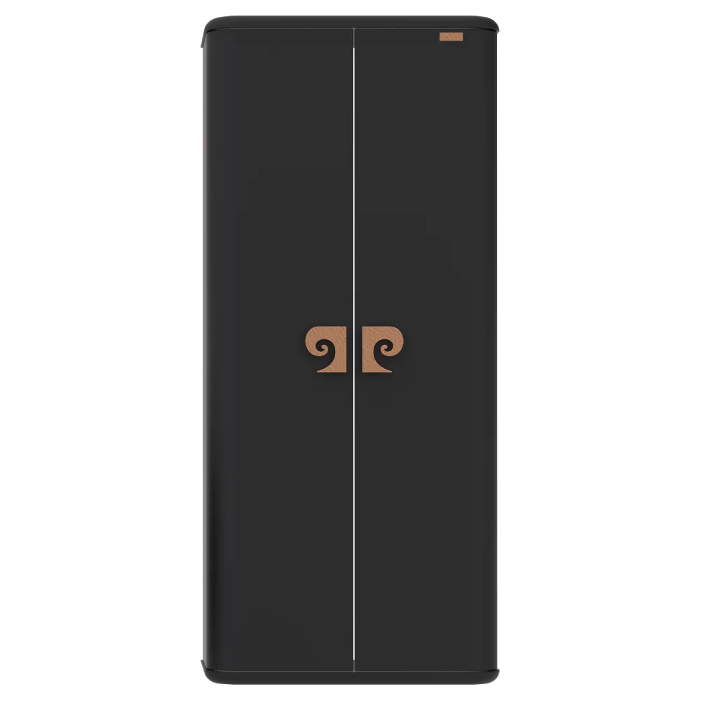 Dulap Baie Suspendat Dublu Pierre Cardin Eva Negru-Aramiu Mat 64x146 cm