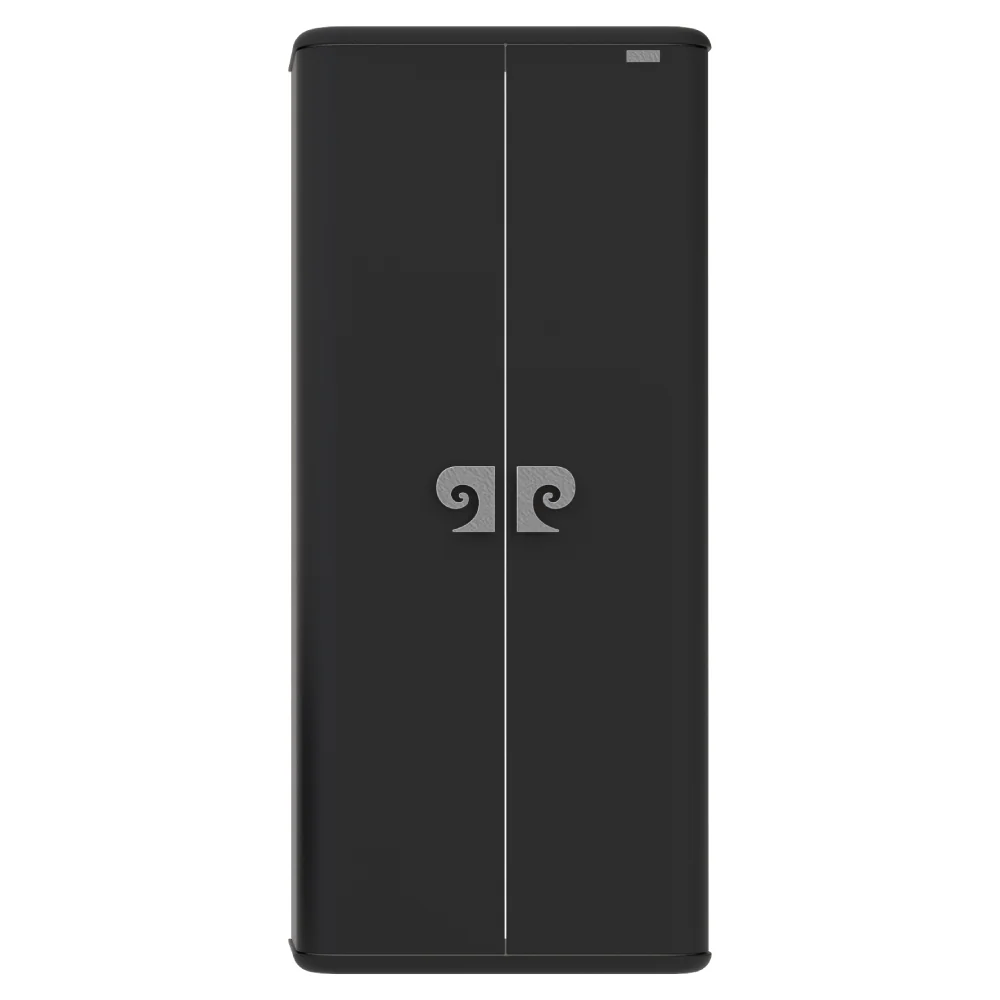 Dulap Baie Suspendat Dublu Pierre Cardin Eva Negru-Argintiu Mat 64x146 cm