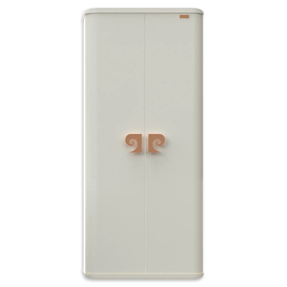 Dulap Baie Suspendat Dublu Pierre Cardin Eva Alb-Aramiu Mat 64x146 Cm