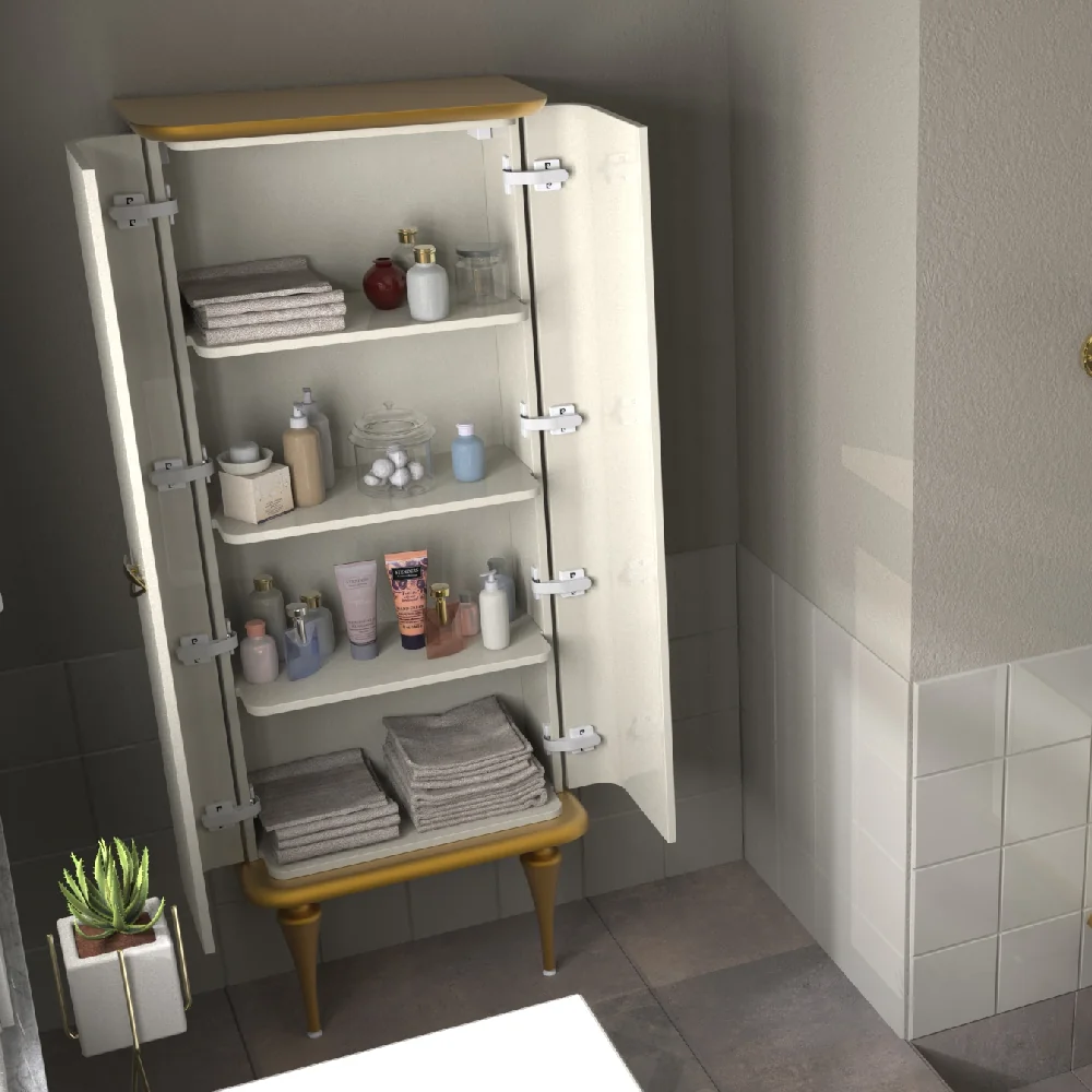 Dulap Soldat Baie Dublu Pierre Cardin Angelica Alb Perlat 70x180 cm