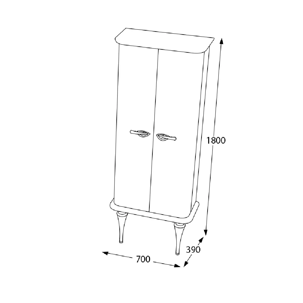 Dulap Soldat Baie Dublu Pierre Cardin Angelica Alb Perlat 70x180 cm