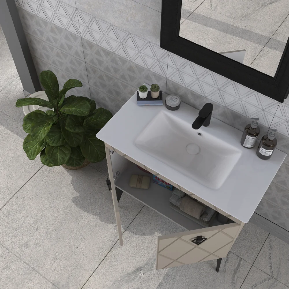 Set Mobilier Baie Cosmos 3 Piese Mocha Mat 90 cm