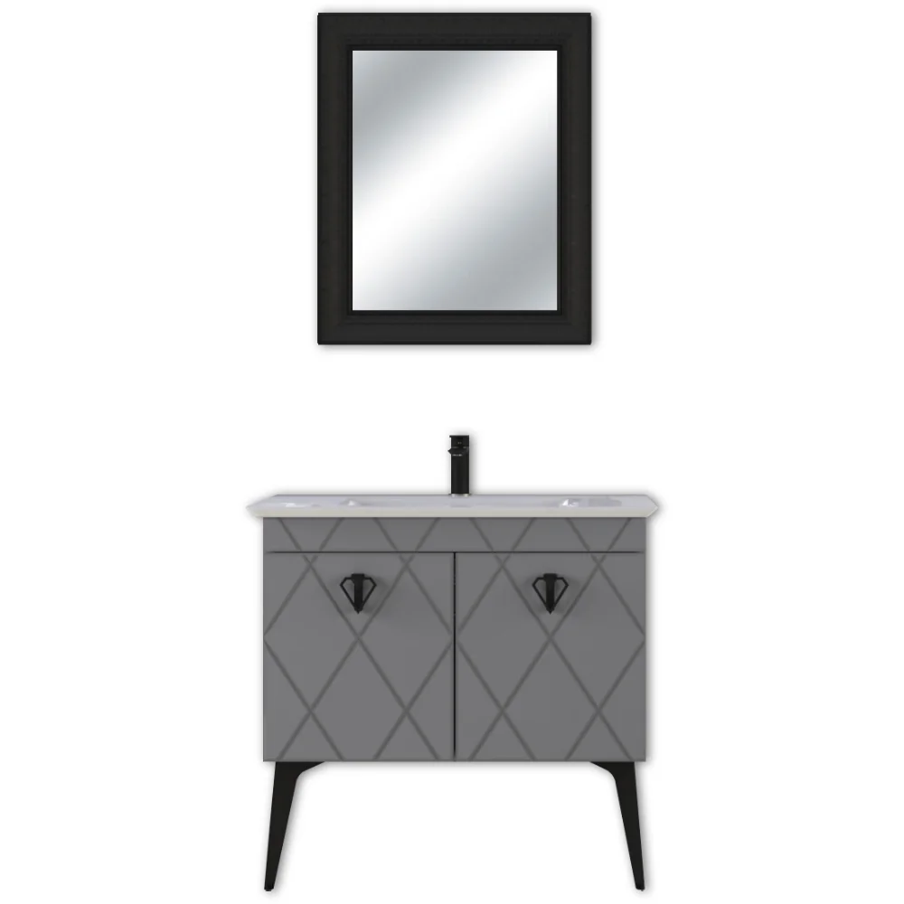 Set Mobilier Baie Cosmos 3 Piese Anthracite 90 Cm