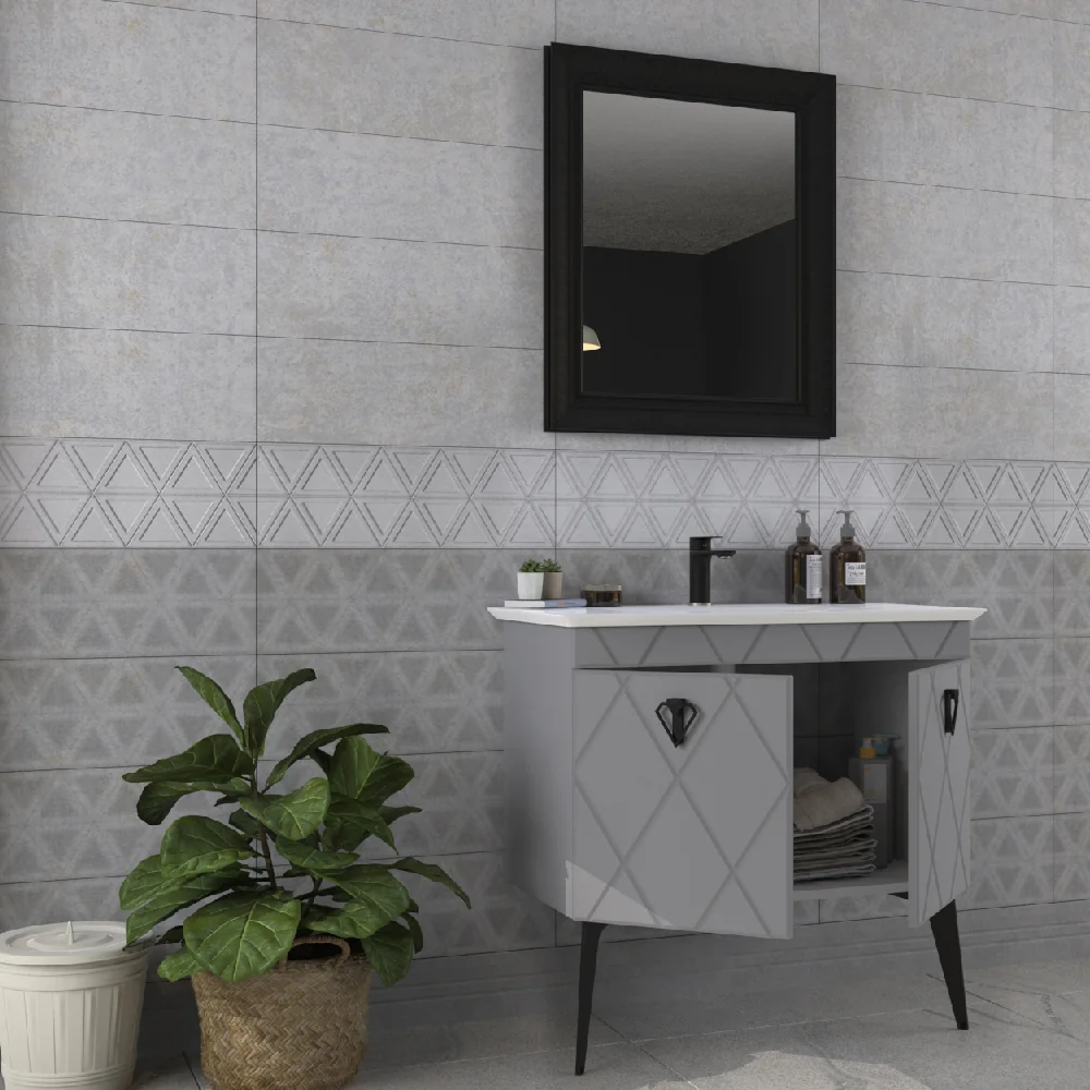 Set Mobilier Baie Cosmos 3 Piese Anthracite 90 Cm