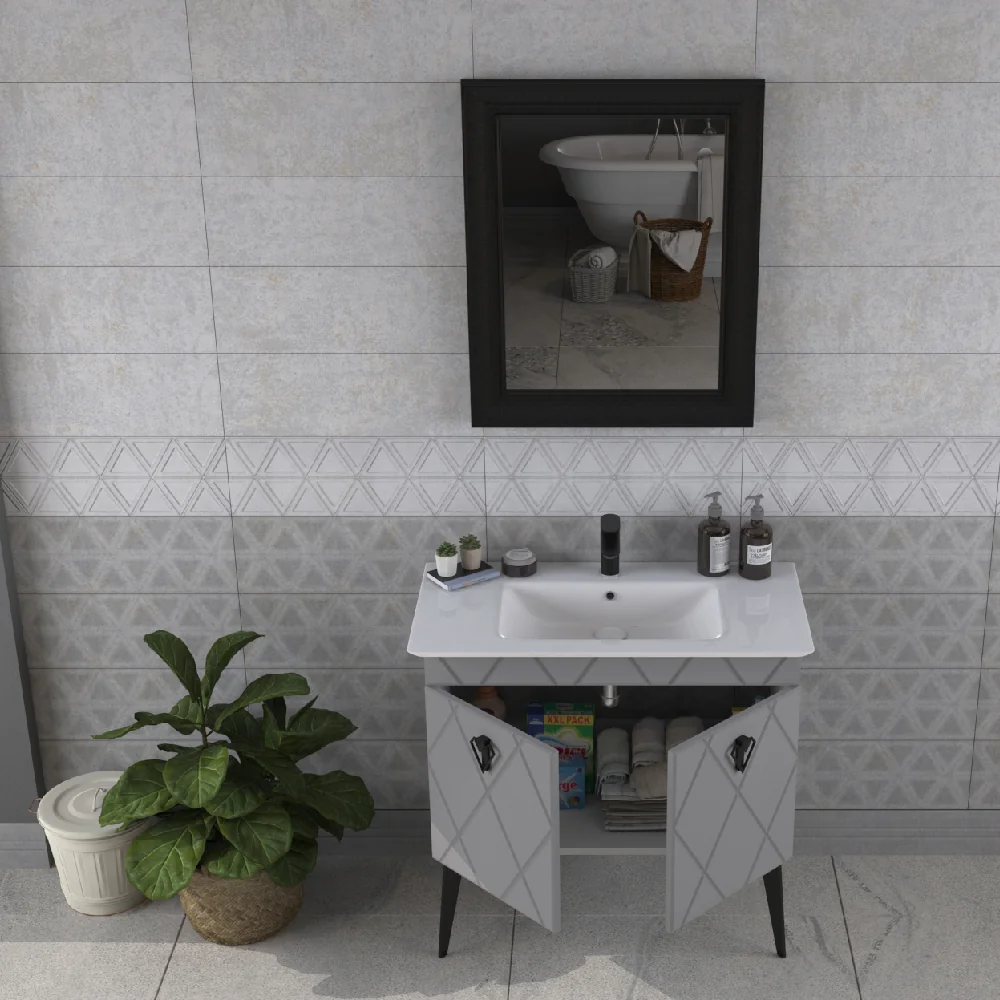 Set Mobilier Baie Cosmos 3 Piese Anthracite 90 Cm