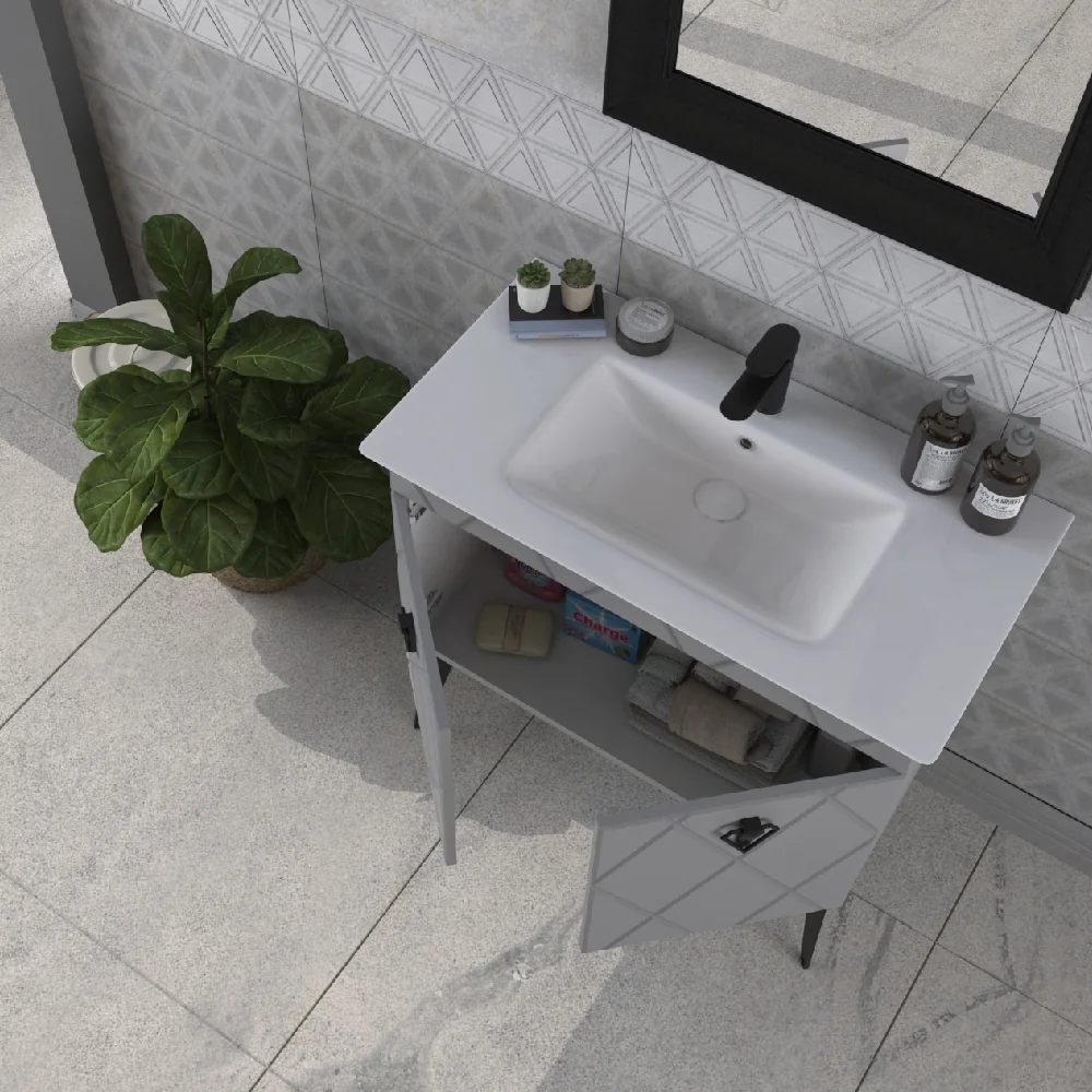 Set Mobilier Baie Cosmos 3 Piese Anthracite 90 Cm