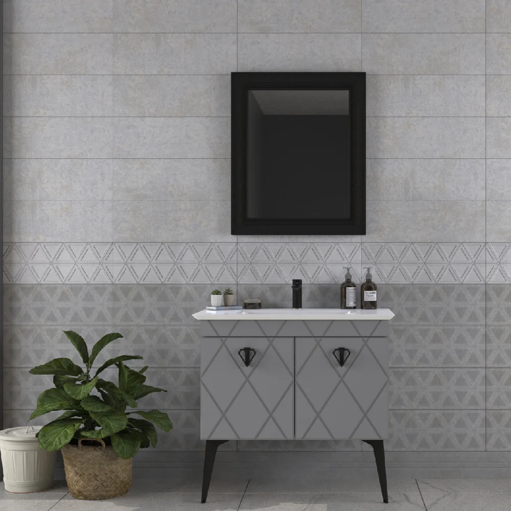 Set Mobilier Baie Cosmos 3 Piese Anthracite 90 Cm