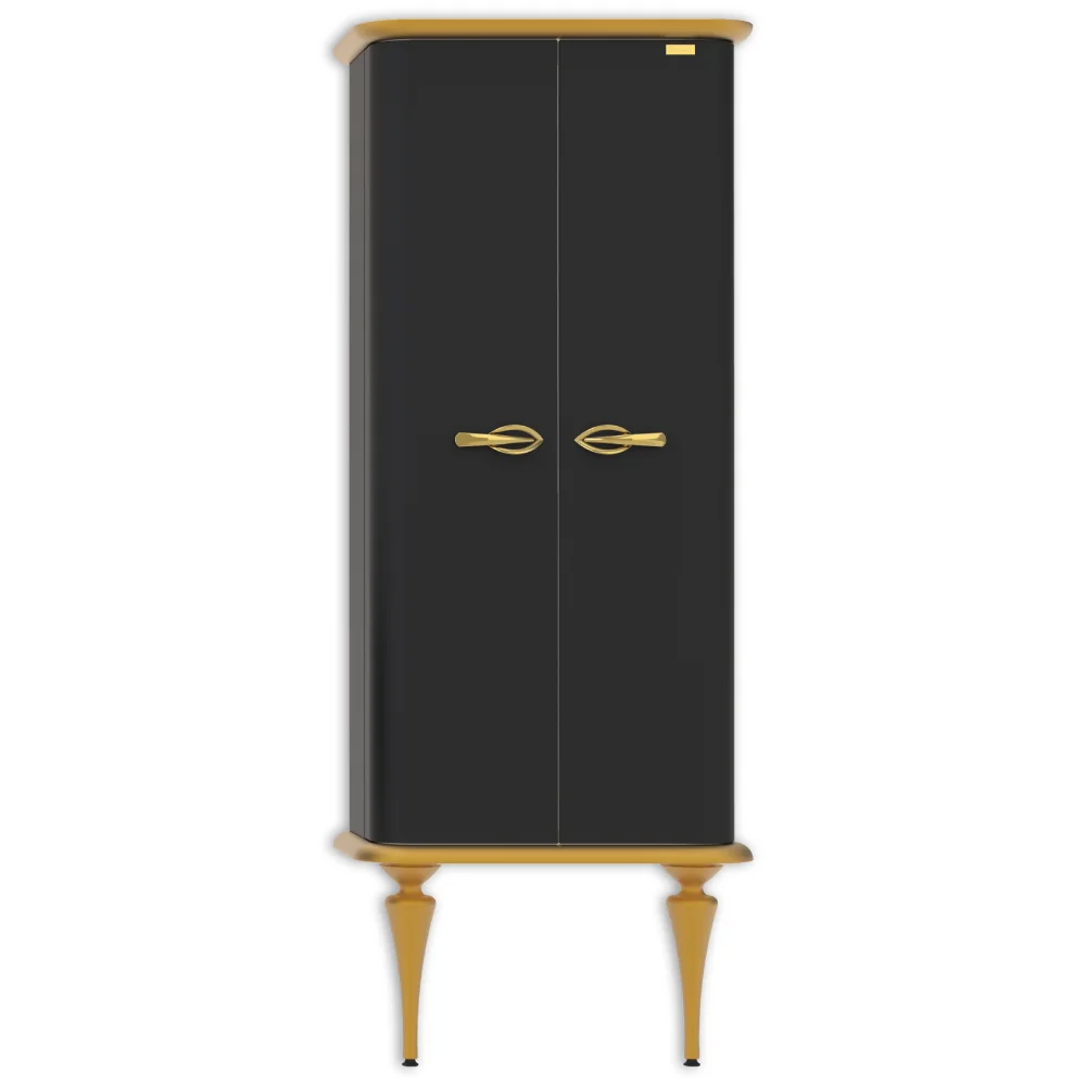 Dulap Soldat Baie Dublu Pierre Cardin Angelica Negru-Auriu 70x180 Cm