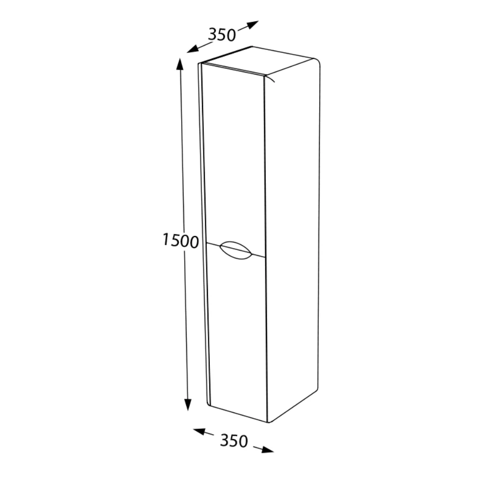 Dulap Baie Suspendat Pierre Cardin Pacific / Arctic Sonoma 35x150 cm