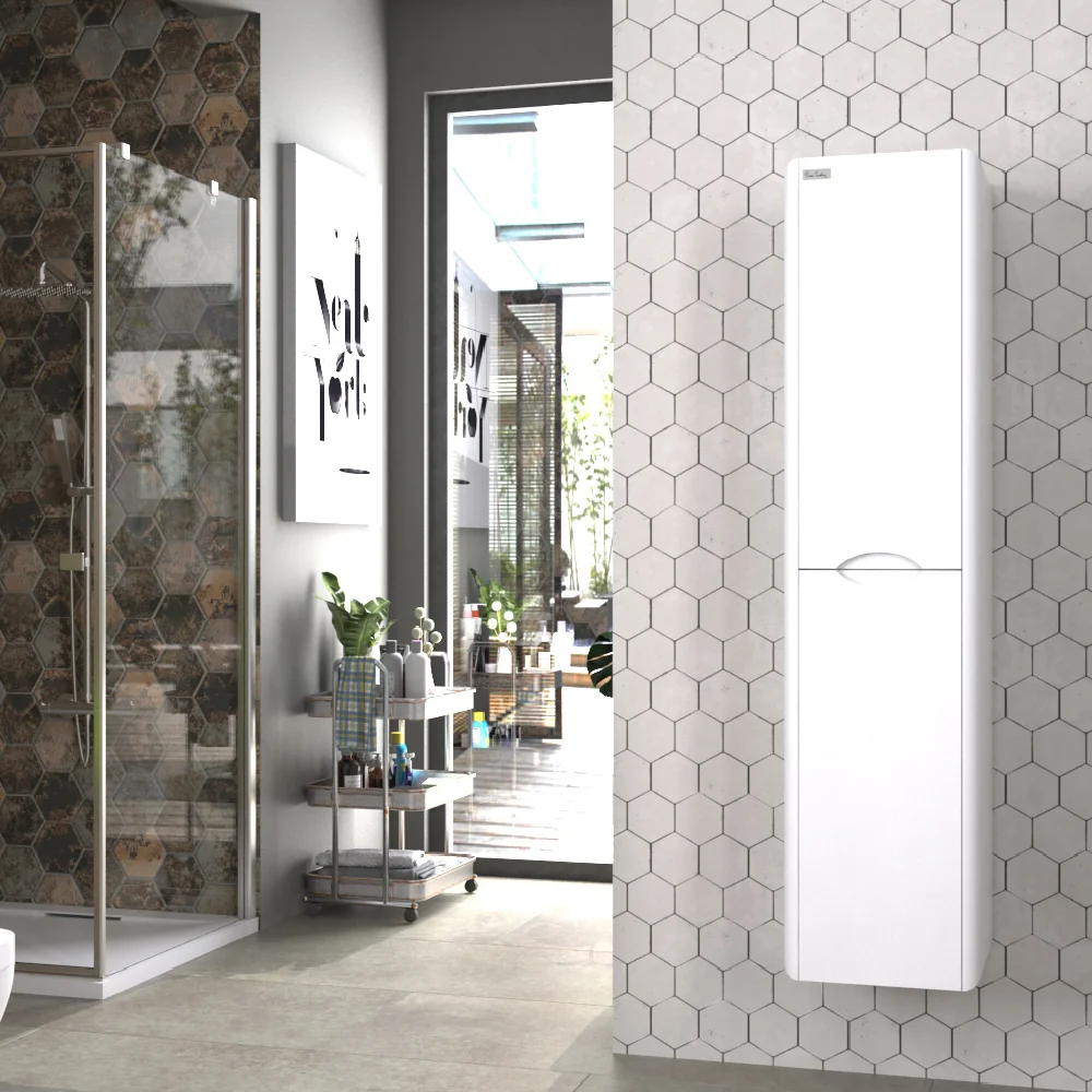 Dulap Baie Suspendat Pierre Cardin Pacific / Arctic Alb 35x150 cm