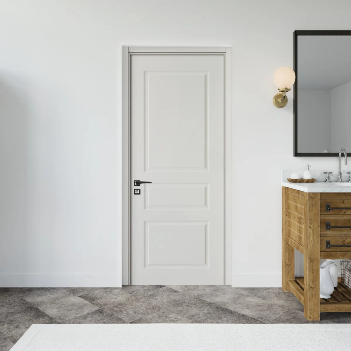 Usa Interior Din MDF SY 2102 Reversibila Toc Inclus Alba 70 x 200 cm