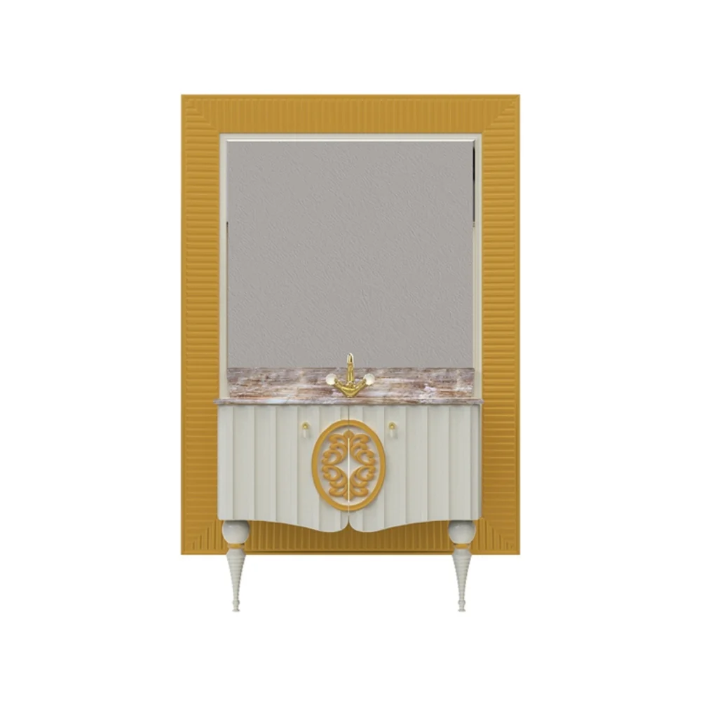 Set Mobilier Baie Pierre Cardin Louvre 3 Piese Alb 145 cm