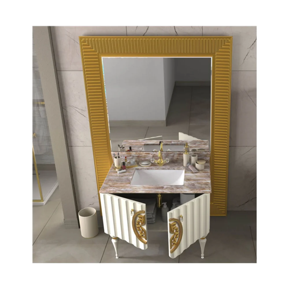 Set Mobilier Baie Pierre Cardin Louvre 3 Piese Alb 145 cm