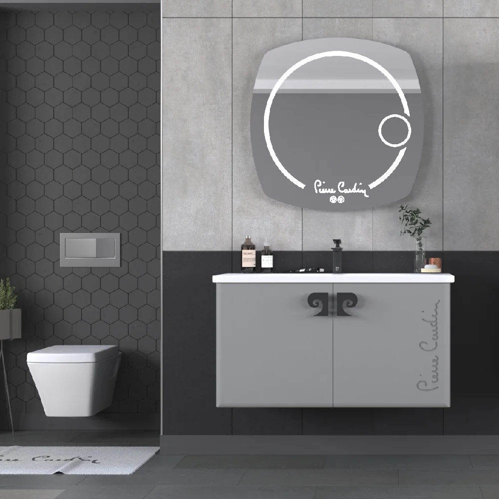 Set Mobilier Baie Pierre Cardin Star LED Suspendat 3 Piese Anthracite 105 cm