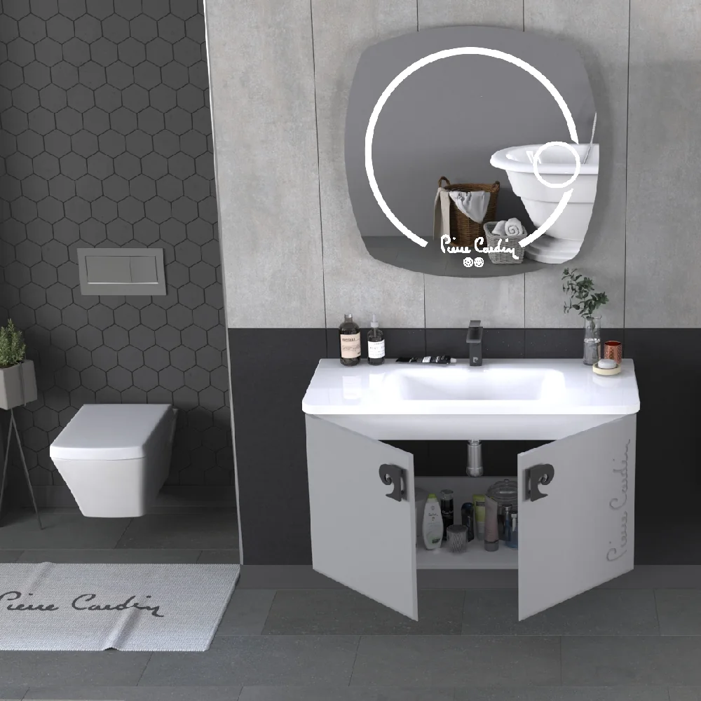 Set Mobilier Baie Pierre Cardin Star LED Suspendat 3 Piese Anthracite 105 cm