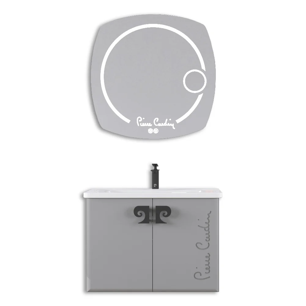 Set Mobilier Baie Pierre Cardin Star LED Suspendat 3 Piese Anthracite 80 Cm