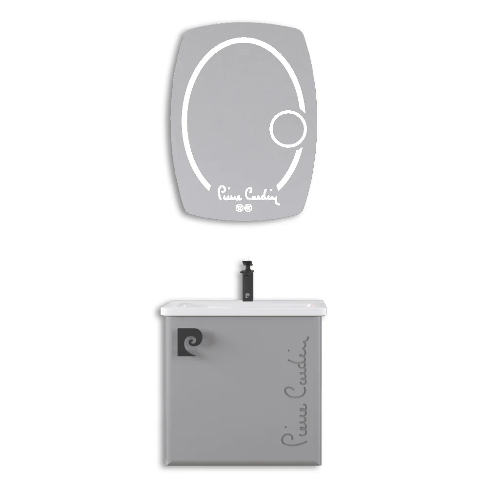 Set Mobilier Baie Pierre Cardin Star LED Suspendat 3 Piese Antracit 60 cm