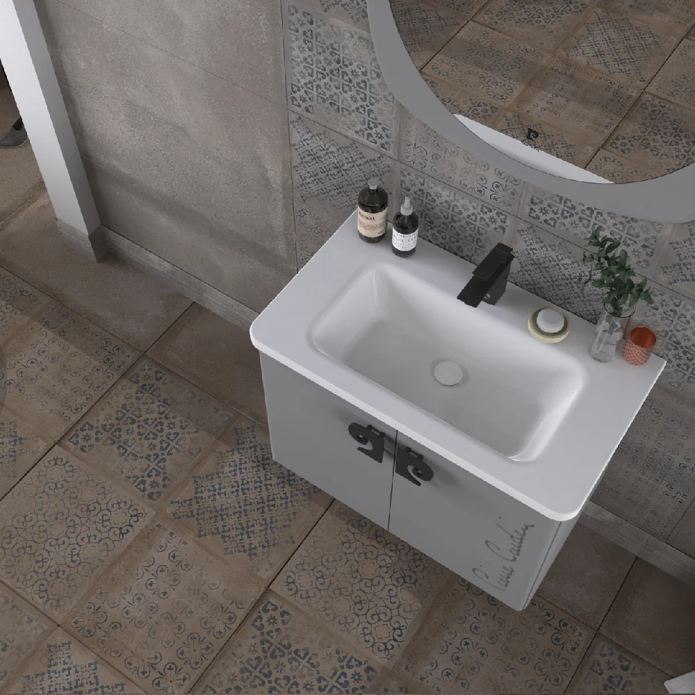 Set Mobilier Baie Pierre Cardin Star Suspendat 3 Piese Anthracite 80 Cm