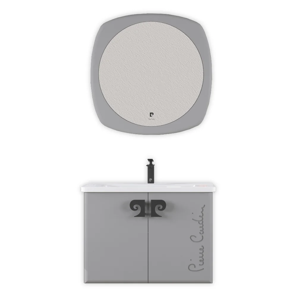 Set Mobilier Baie Pierre Cardin Star Suspendat 3 Piese Anthracite 80 Cm