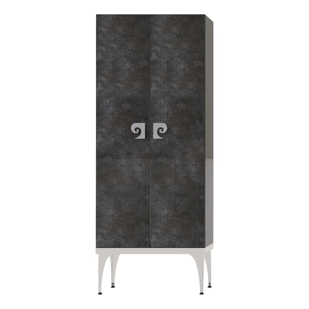 Dulap Soldat Baie Dublu Pierre Cardin Venus Negru-Argintiu 70x150 cm