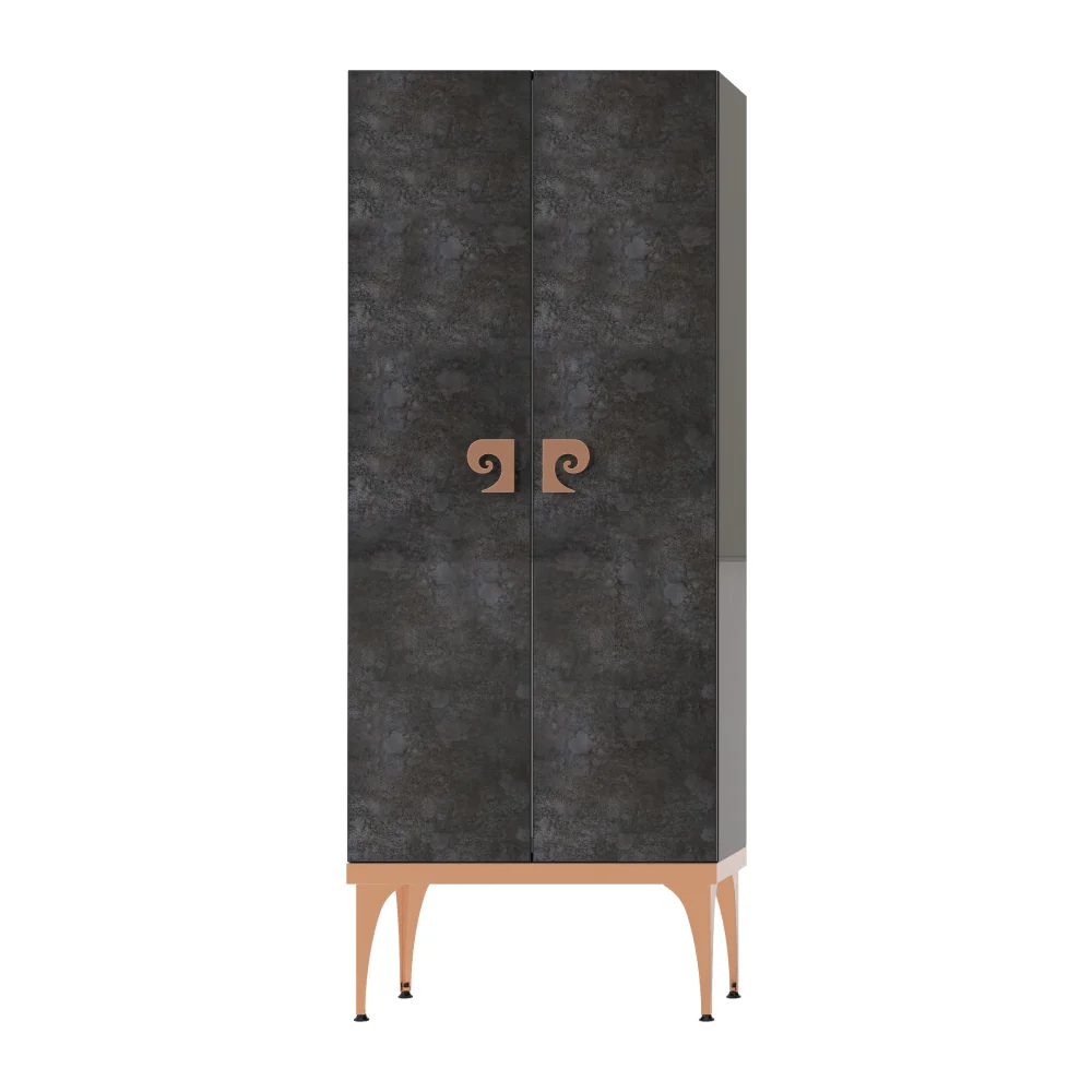 Dulap Soldat Baie Dublu Pierre Cardin Venus Negru-Aramiu 70x150 cm