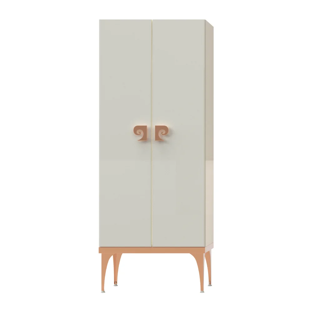 Dulap Soldat Baie Dublu Pierre Cardin Venus Alb-Aramiu 70x150 Cm