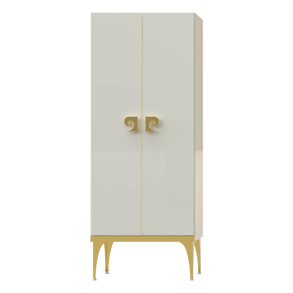 Dulap Soldat Baie Dublu Pierre Cardin Venus Alb-Auriu 70x150 cm