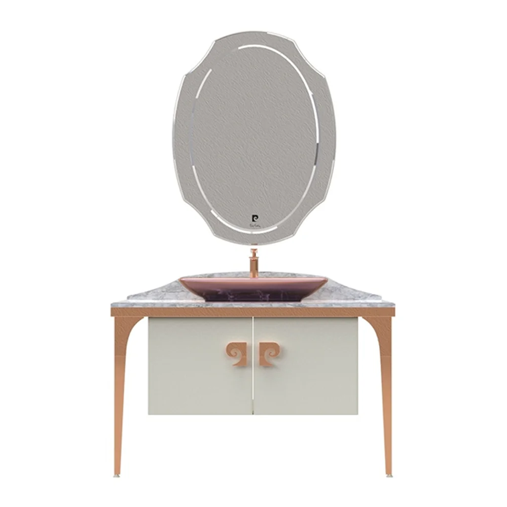 Set Mobilier Baie Pierre Cardin Venus 3 Piese Alb-Aramiu 120 cm