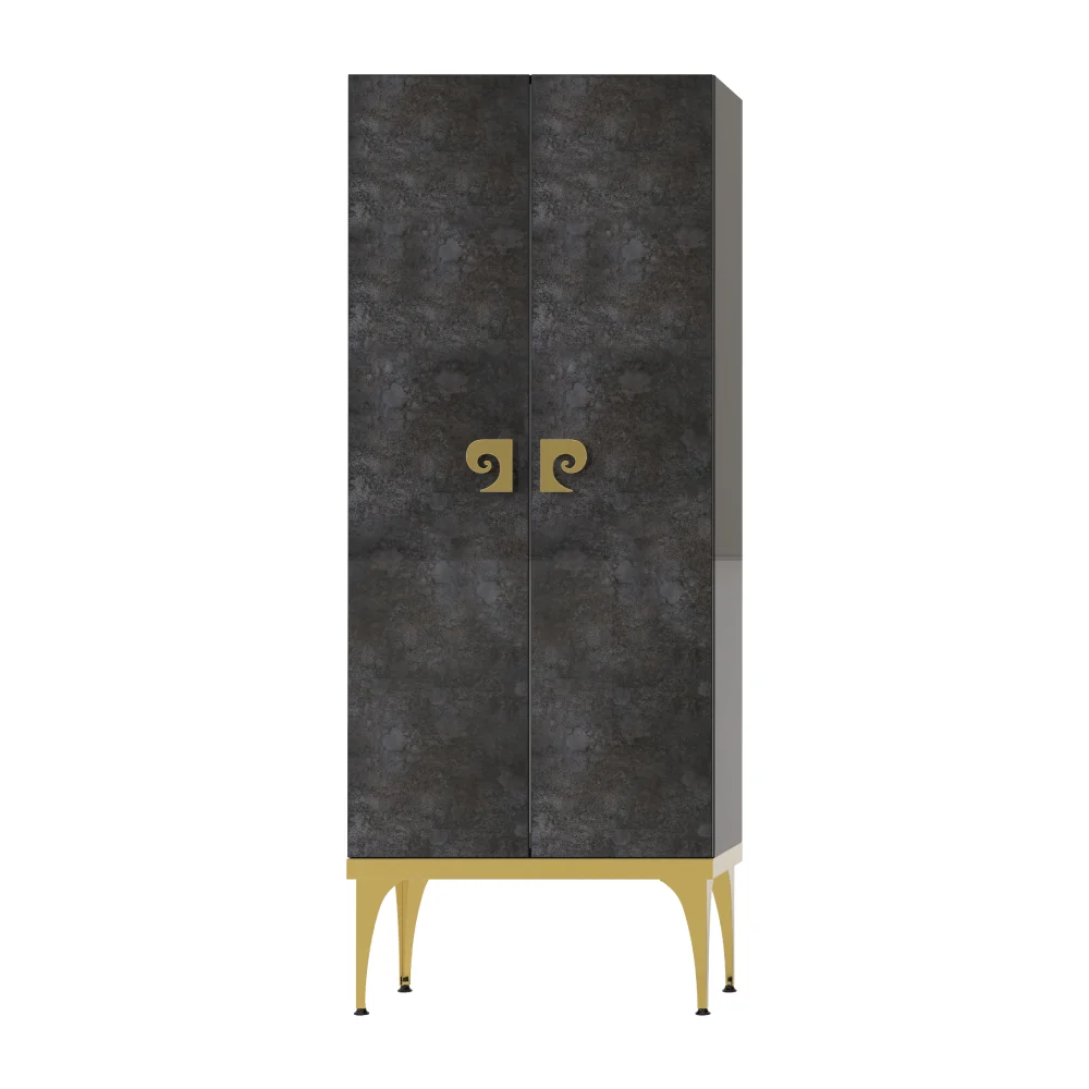 Dulap Soldat Baie Dublu Pierre Cardin Venus Negru-Auriu 70x150 cm