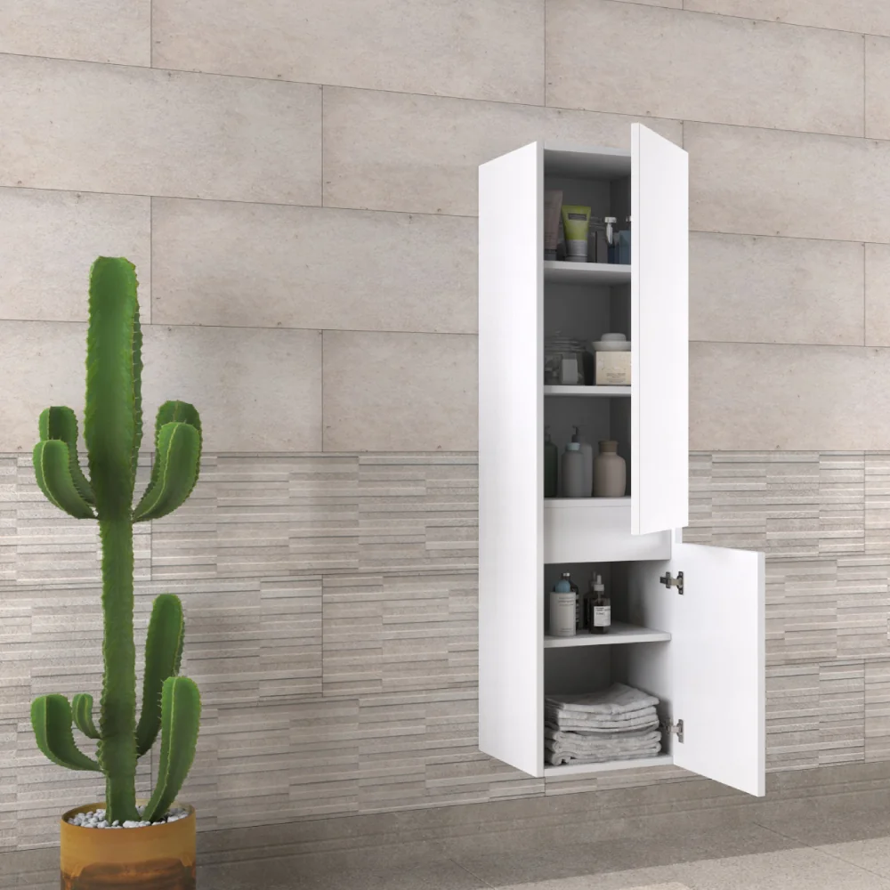 Dulap Baie Suspendat Edremit Alb Mat 35x150 cm