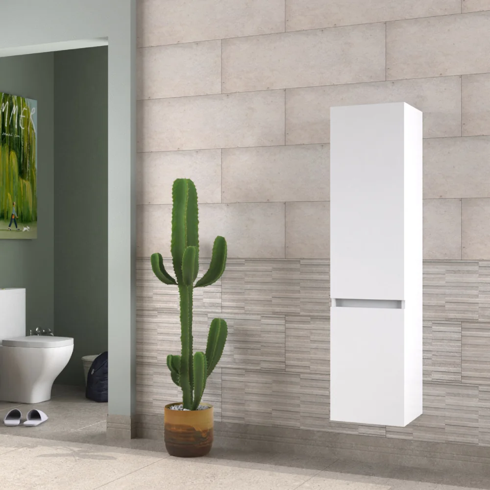 Dulap Baie Suspendat Edremit Alb Mat 35x150 cm