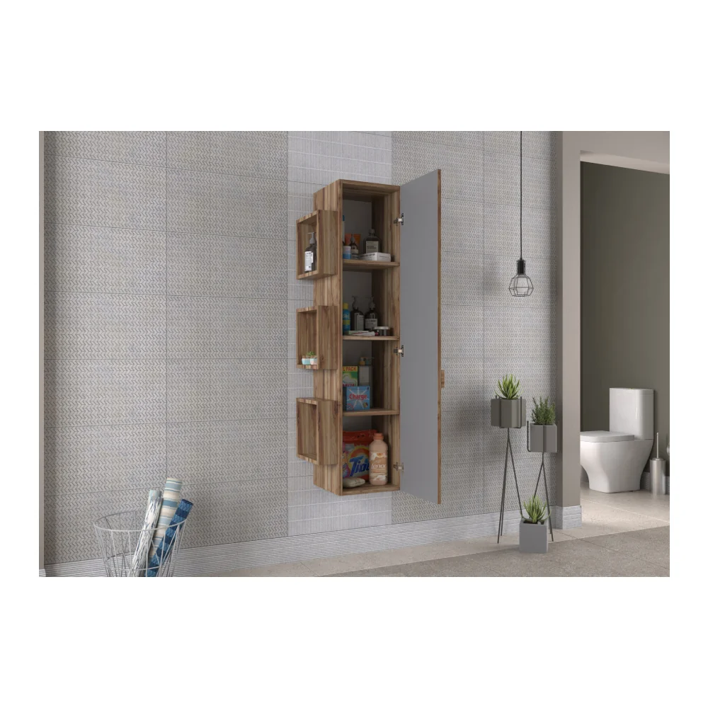 Dulap Baie Suspendat Lapse Gri Mat 35x150 Cm