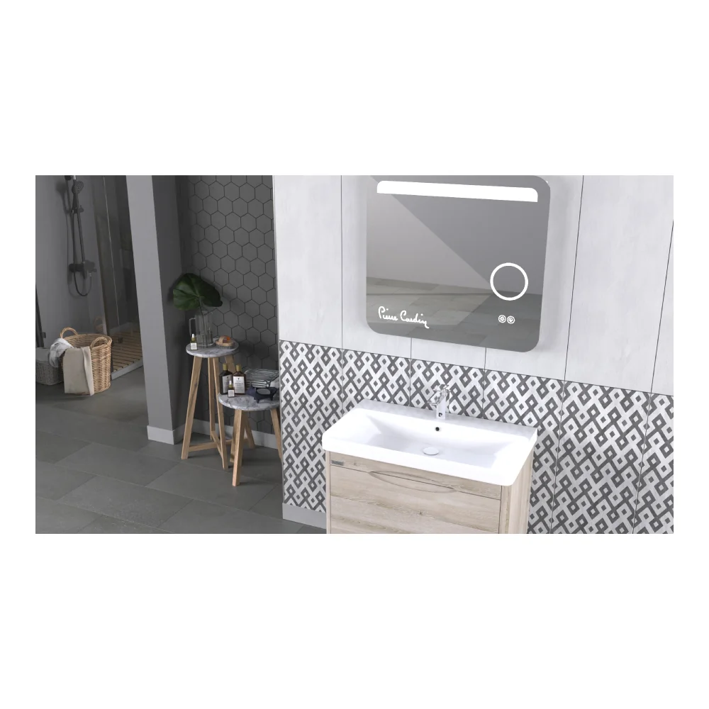 Set Mobilier Baie Pierre Cardin Pacific LED Suspendat 3 Piese Sonoma Crem 80 cm