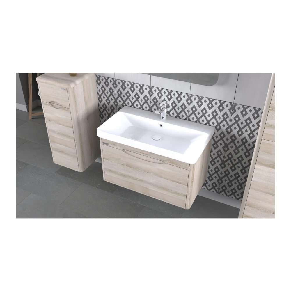 Set Mobilier Baie Pierre Cardin Pacific LED Suspendat 3 Piese Sonoma Crem 80 cm