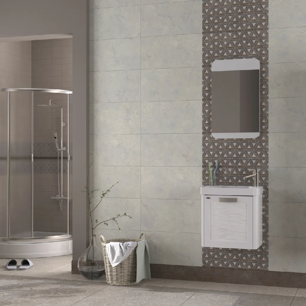 Set Mobilier Baie Gursu 049 Suspendat 3 Piese Alb 50 cm