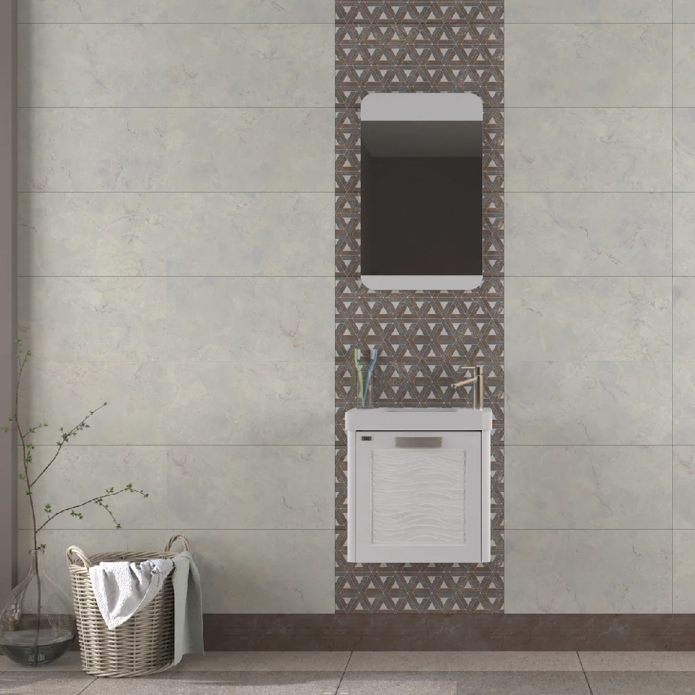 Set Mobilier Baie Gursu 049 Suspendat 3 Piese Alb 50 cm