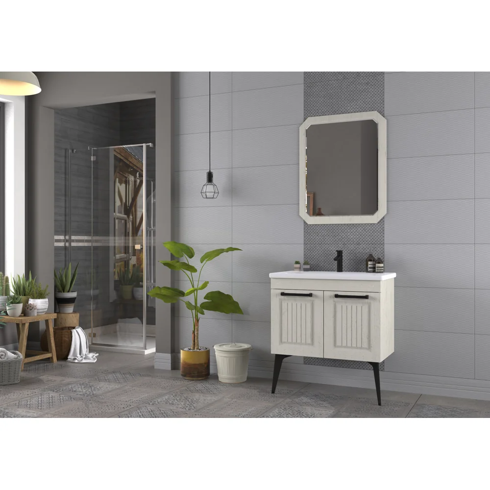 Set Mobilier Baie Hero 3 Piese Alb 80 cm