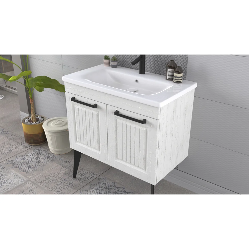 Set Mobilier Baie Hero 3 Piese Alb 80 cm