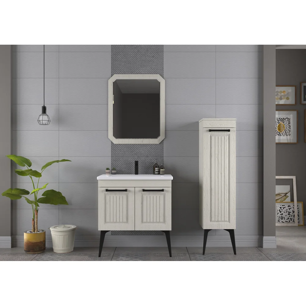 Set Mobilier Baie Hero 3 Piese Alb 80 cm