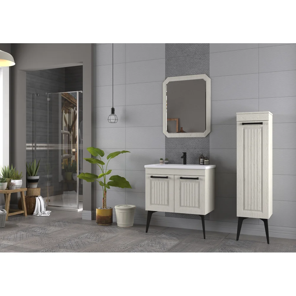 Set Mobilier Baie Hero 3 Piese Alb 80 cm