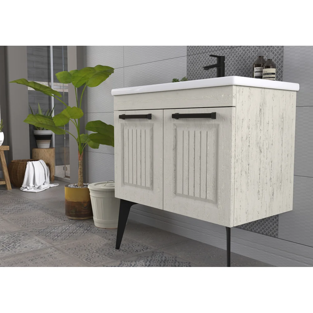 Set Mobilier Baie Hero 3 Piese Alb 80 cm