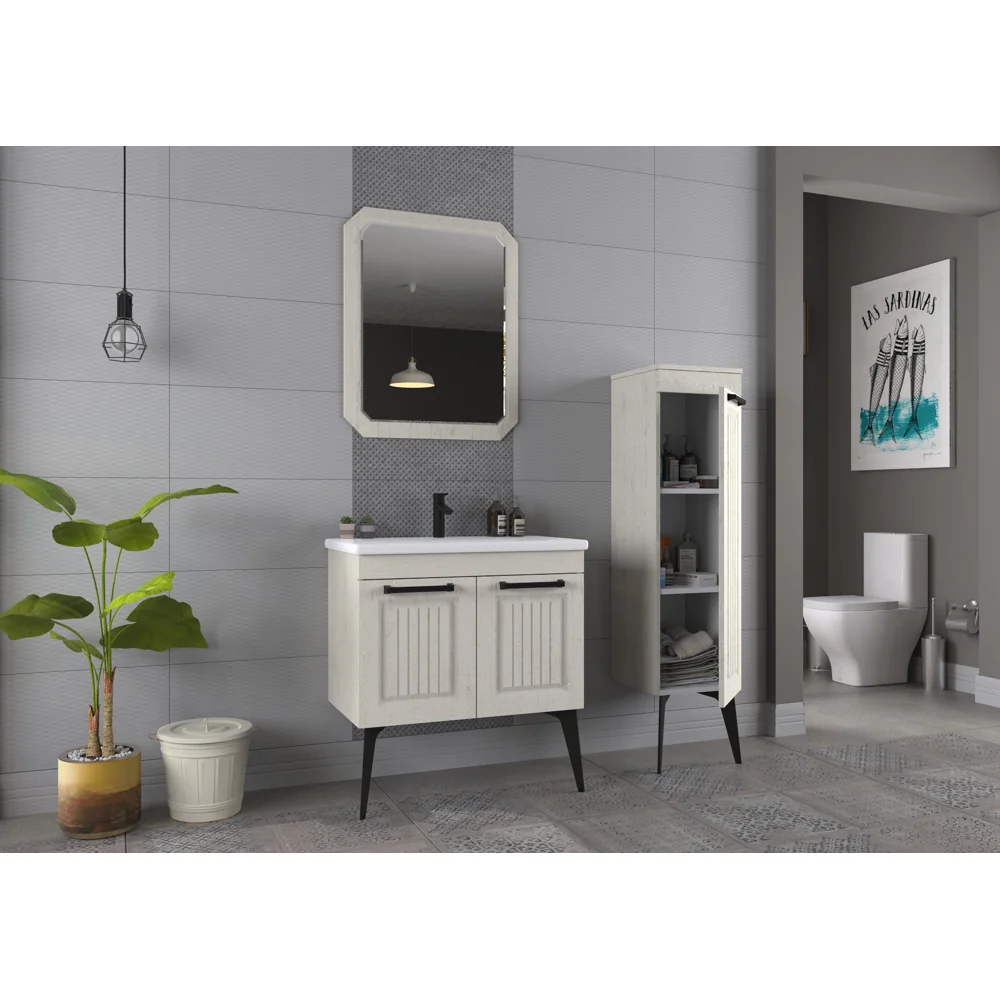 Set Mobilier Baie Hero 3 Piese Alb 80 cm