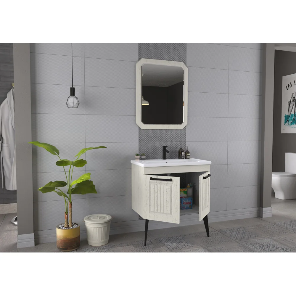 Set Mobilier Baie Hero 3 Piese Alb 80 cm